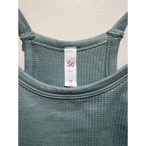 SO~ Sleeveless Crop Top ~ Size Medium ~ Green - Picture 3 of 5